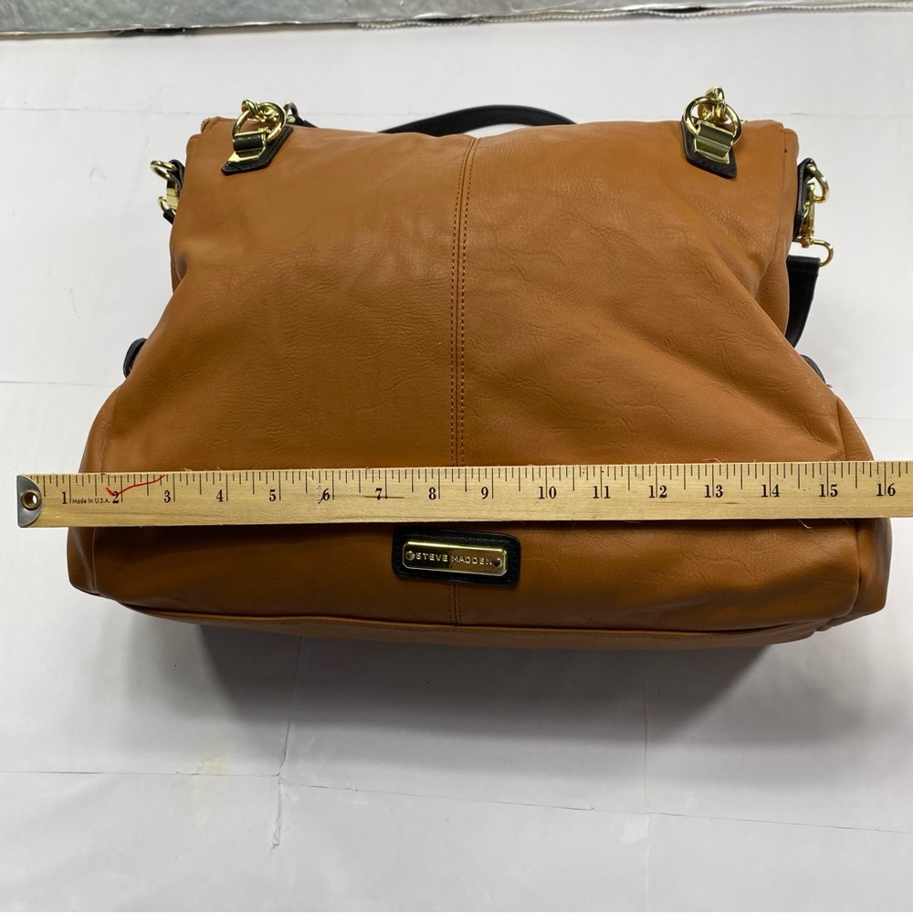 STEVE MADDEN Brown Shoulder Bag Purse Faux Leather - Picture 10 of 15